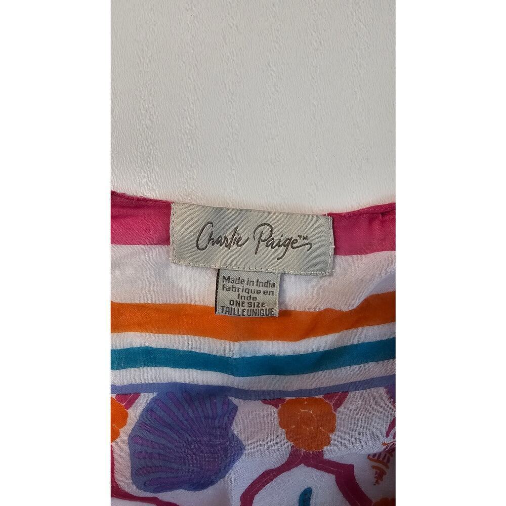 Charlie Paige beach swim colorful nautical shawl cover up Lightweight upf block - Picture 4 of 7